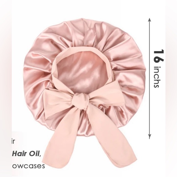 Double Layer Satin Bonnet with Tie Band - Picture 2 of 3